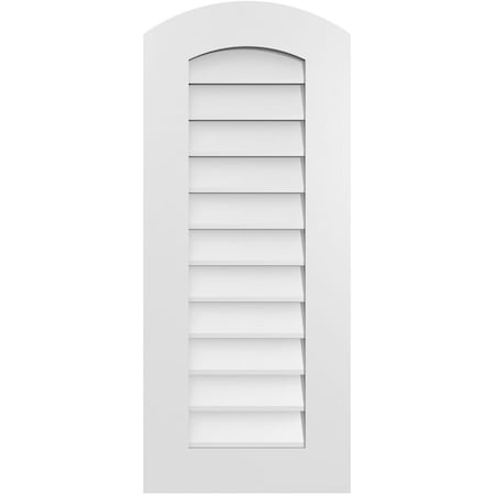 Ekena Millwork Arch Top Surface Mount PVC Gable Vent: Functional, w/ 3-1/2"W x 1"P Standard Frame, 16"W x 38"H GVPAR16X3801SF